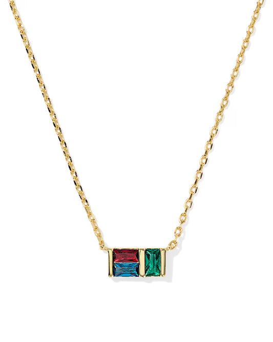 Jamie Short Pendent Necklace Gold Multi Mix