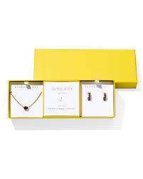 Cailin Birthstone Gift Set Gold Red Crystal January