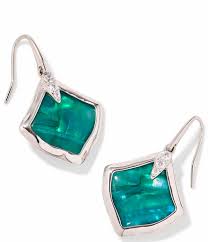 Joelle silver bright aqua illusion earrings