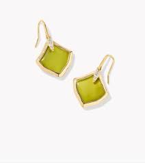 Joelle Gold Chartreuse Green Small Drop Earrings