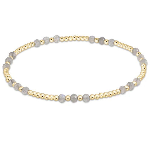 Gemstone Gold Joy Labradorite 3mm Beaded Bracelet