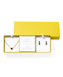 Cailin Birthstone Gift Set Gold Burgundy Crystal July