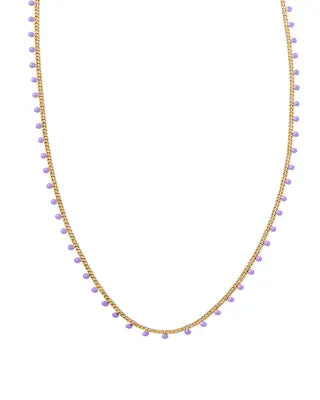 Kelsey gold purple enamel strand necklace