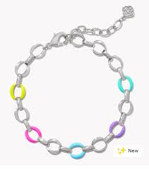 Kelsey silver multi mix chain bracelet