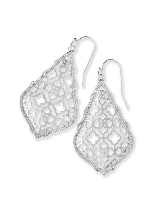 Addie rhodium metal earrings