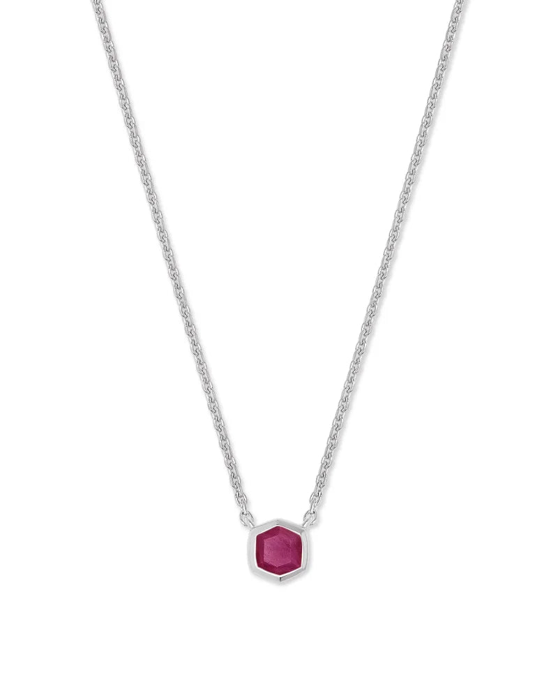 Davie silver pink ruby necklace