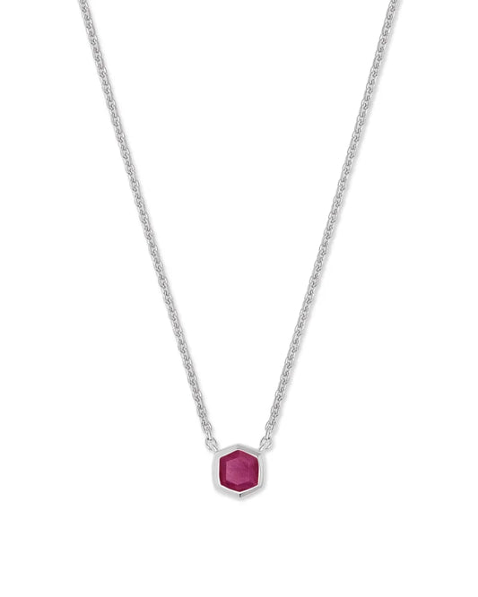 Davie silver pink ruby necklace