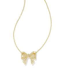 Krista Bow Gold Pendent Necklace