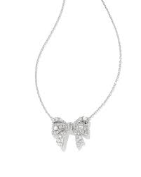 Krista Bow Silver Pendent Necklace