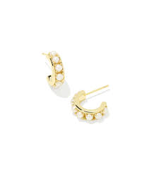Krista Pearl Gold Huggie Earrings
