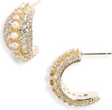 Krista Gold Pearl Hoop Earrings