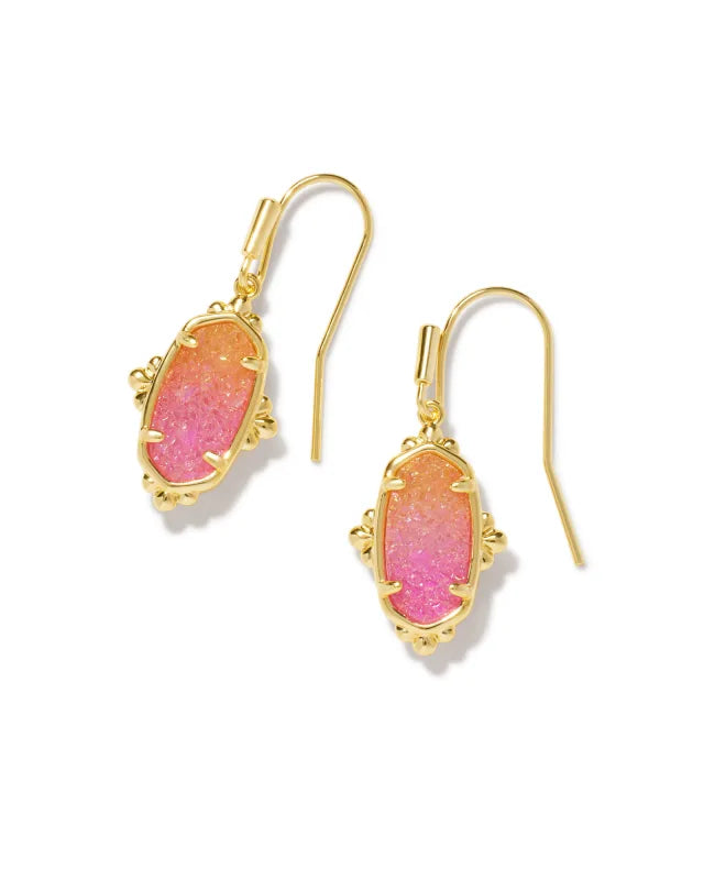Lee gold petal framed sunrise drusy earrings