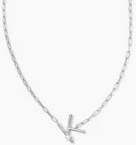 Letter K Pearl silver necklace