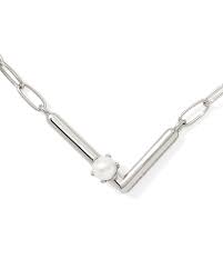 Letter L Silver Pearl Pendant Necklace