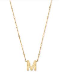 Letter M gold necklace