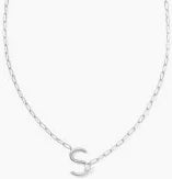 Letter S Pearl silver necklace