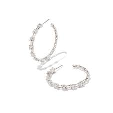 Lexi silver crystal hoop earrings