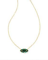 Lindy Rae Elisa Gold Green Crystal Necklace
