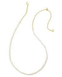 LoLo gold white pearl strand necklace