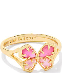Mae Butterfly gold azalea pink ring size 5
