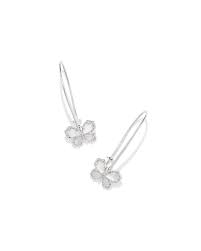 Mae Butterfly silver ivory pearl drop earrings
