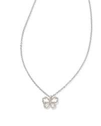 Mae Butterfly silver ivory pearl necklace