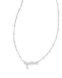 Mama Crystal Silver Necklace