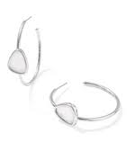 Margot silver ivory pearl hoop earrings