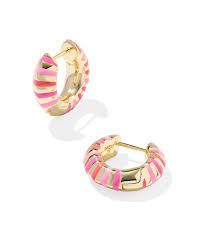 Mikki Gold Pink Mix Huggie Earrings