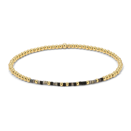 My Person Gold Beaded Morse Code Bracelet