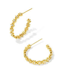 Nydia gold white crystal hoop earrings