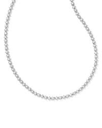 Nydia silver white crystal strand necklace