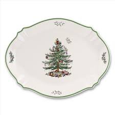 Christmas Tree Oval Serving Platter