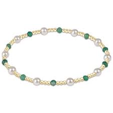 Pearl Sincerity 4mm Bead Bracelet Green Onyx
