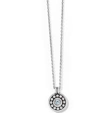 Pebble dot aqua march necklace