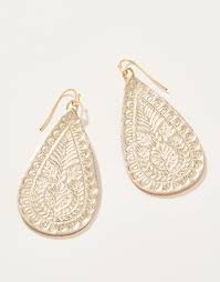 Penelope gold leather earrings