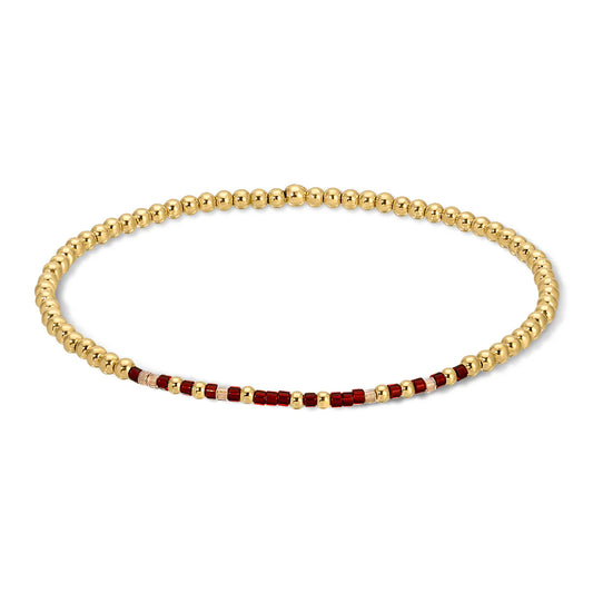 Persevere Gold Beaded Morse Code Bracelet