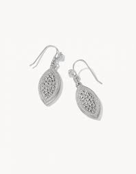 Petite Pave petal earrings silv