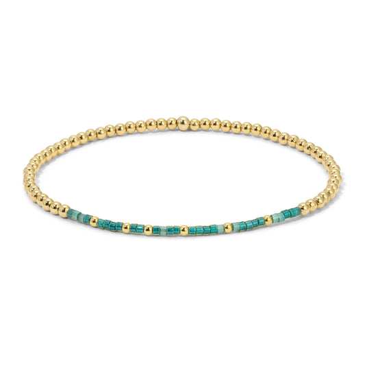 Phil 4:6-7 Gold Beaded Morse Code Bracelet