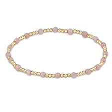 Gemstone gold sincerity pink opal 3mm beaded bracelet