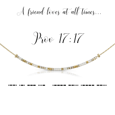 Proverbs 17:17 Morse Code Necklace