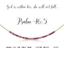 Psalm 46:5 Morse Code necklace