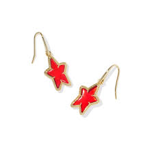 Ada Star gold red illusion drop earrings