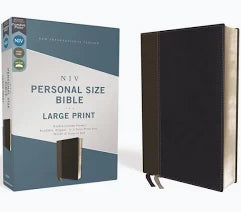 NIV Black Leathersoft Personal Size Bible Large Print Indexed