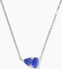 Tatum silver cobalt mix necklace
