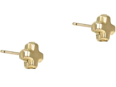 Signature Cross Small Gold Earrings