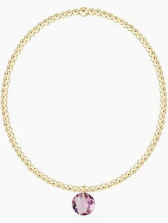 Classic Gold 2mm Bracelet Reflection Small Charm February