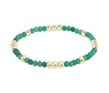 Green Onyx Worthy Pattern 3mm Bead Bracelet