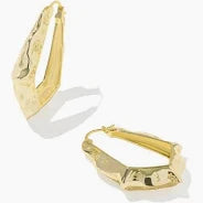 Adriana scalloped frame gold hoops