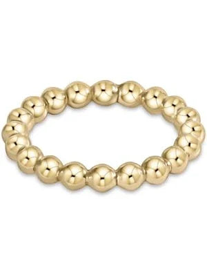 Classic Gold 3mm Beaded Ring - Size 7